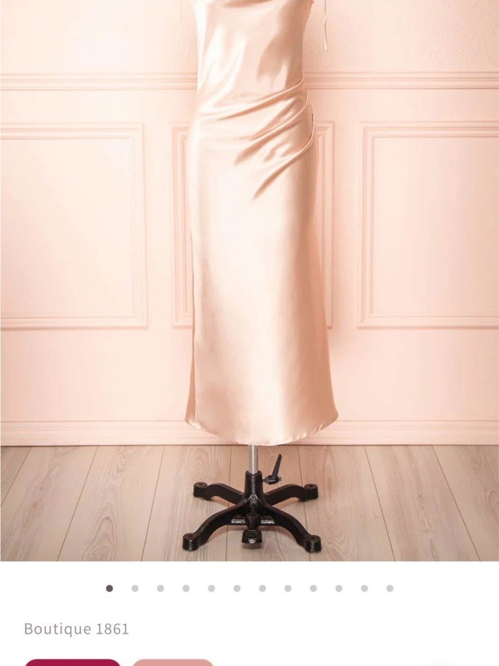 Boutique 1861 Satin Midi Dress in Champagne